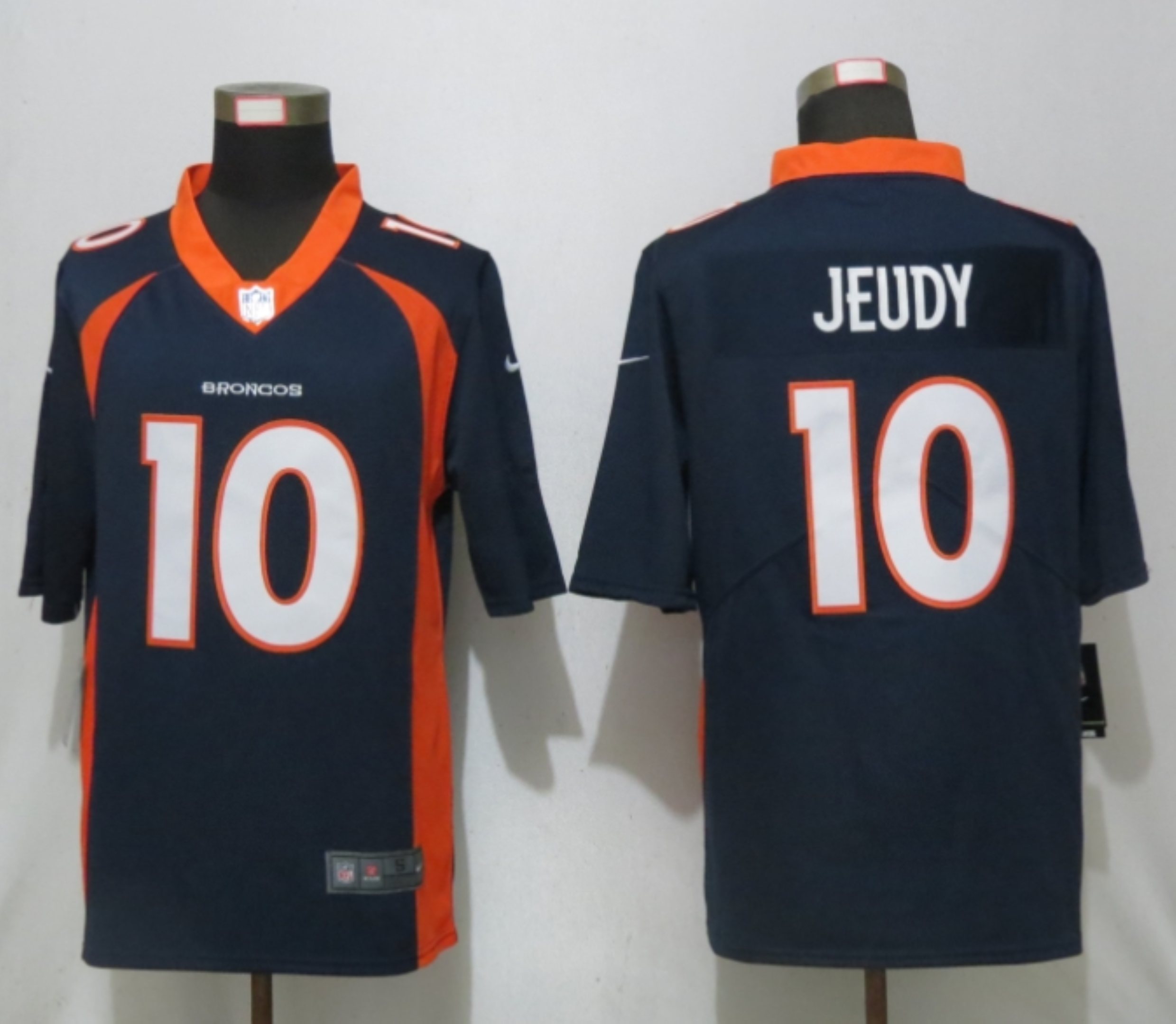 Men NEW Nike Denver Broncos 10 Jeudy Nike Blue 2020 NFL Draft First Round Pick Game Jersey